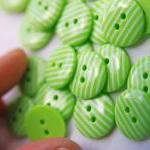 20 Lime Green Spotty Buttons. Small- 15mm